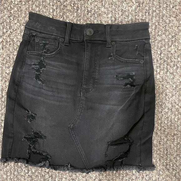 American Eagle Outfitters Dresses & Skirts - NWT American Eagle Outfitters Distressed Black Jean Mini Skirt